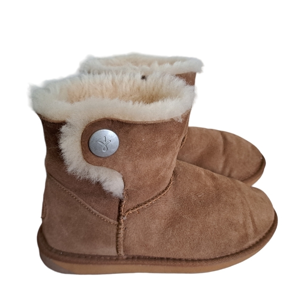EMU AUSTRALIA ORE W11788 sheepskin suede booties water resistant short brown 6